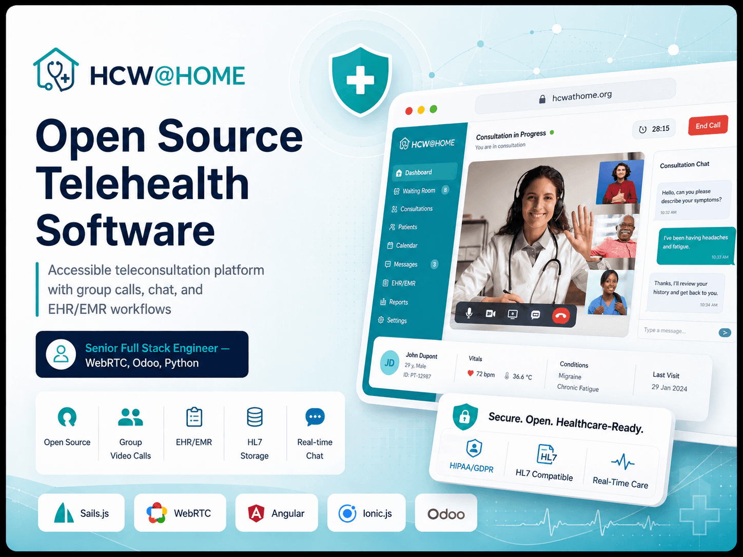 HCW@HOME - Open source telehealth software