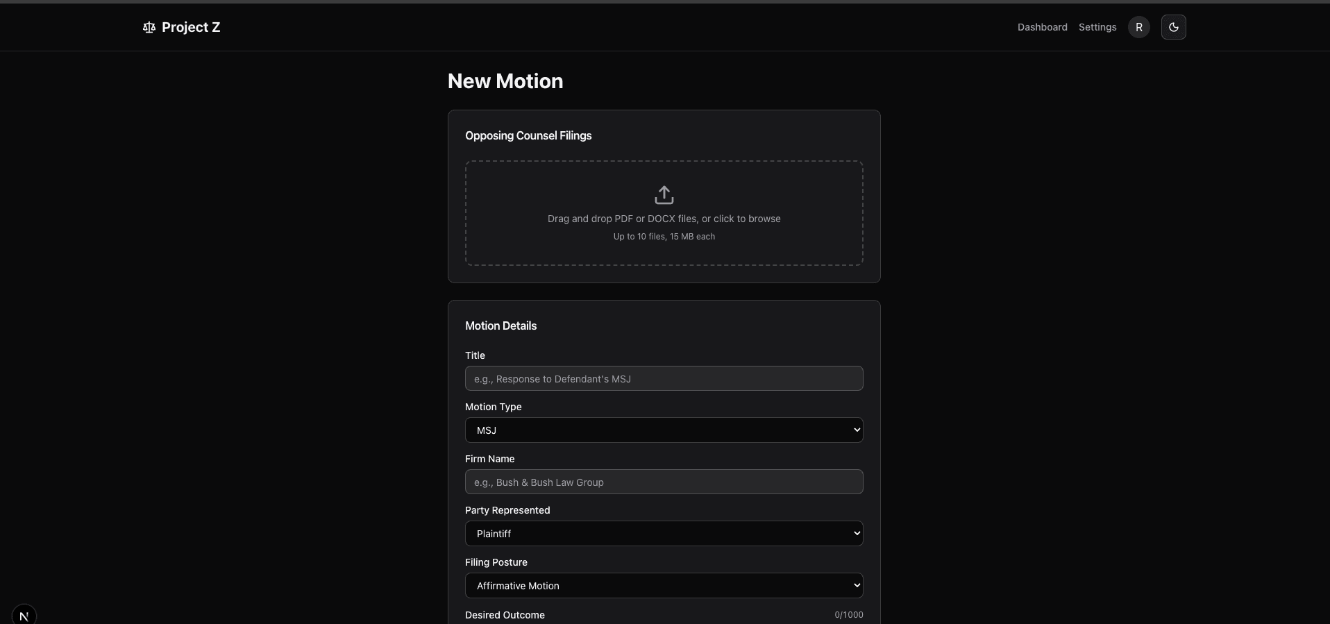 ProjectZ - AI multi-agent legal motion generation engine