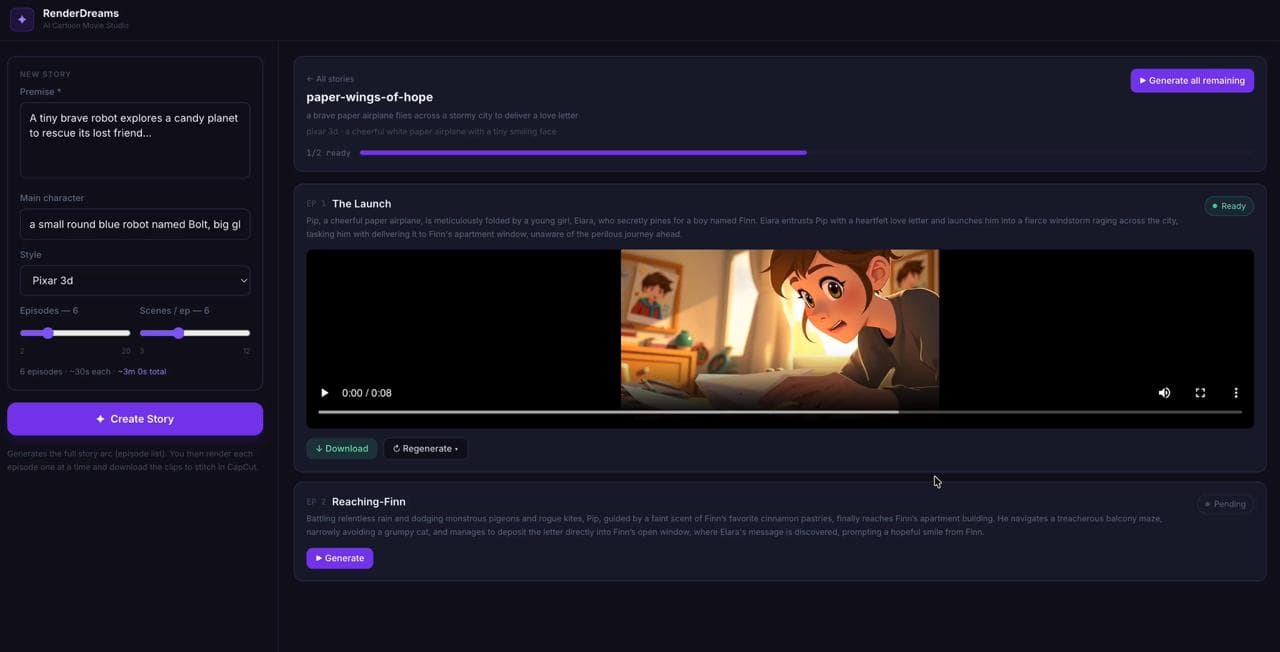 AI Cartoon Generation Pipeline and Admin Panel gallery image 1